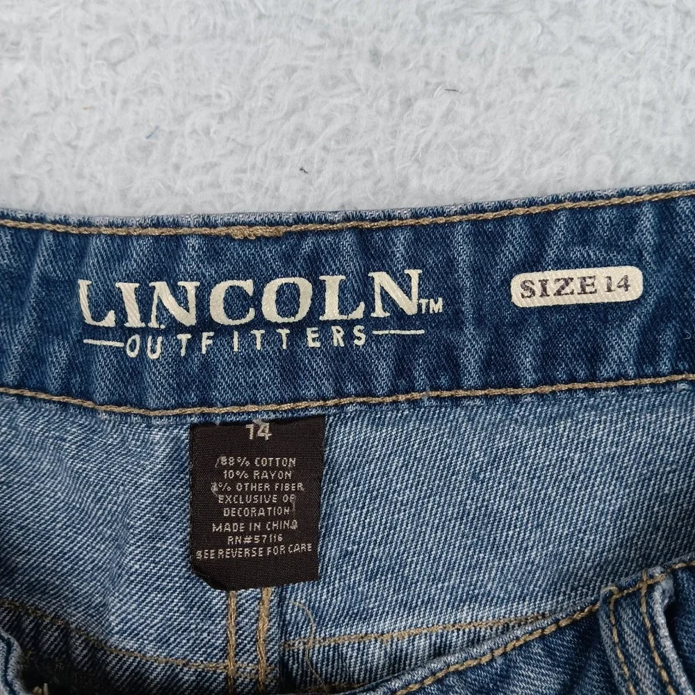 Lincoln Outfitters Shorts Denim Women 14 Blue Cuffed Mid Rise RN57116